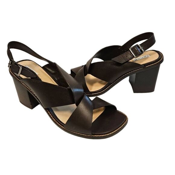 Tahri Brown Leather Sandals sz 11 - Picture 1 of 9